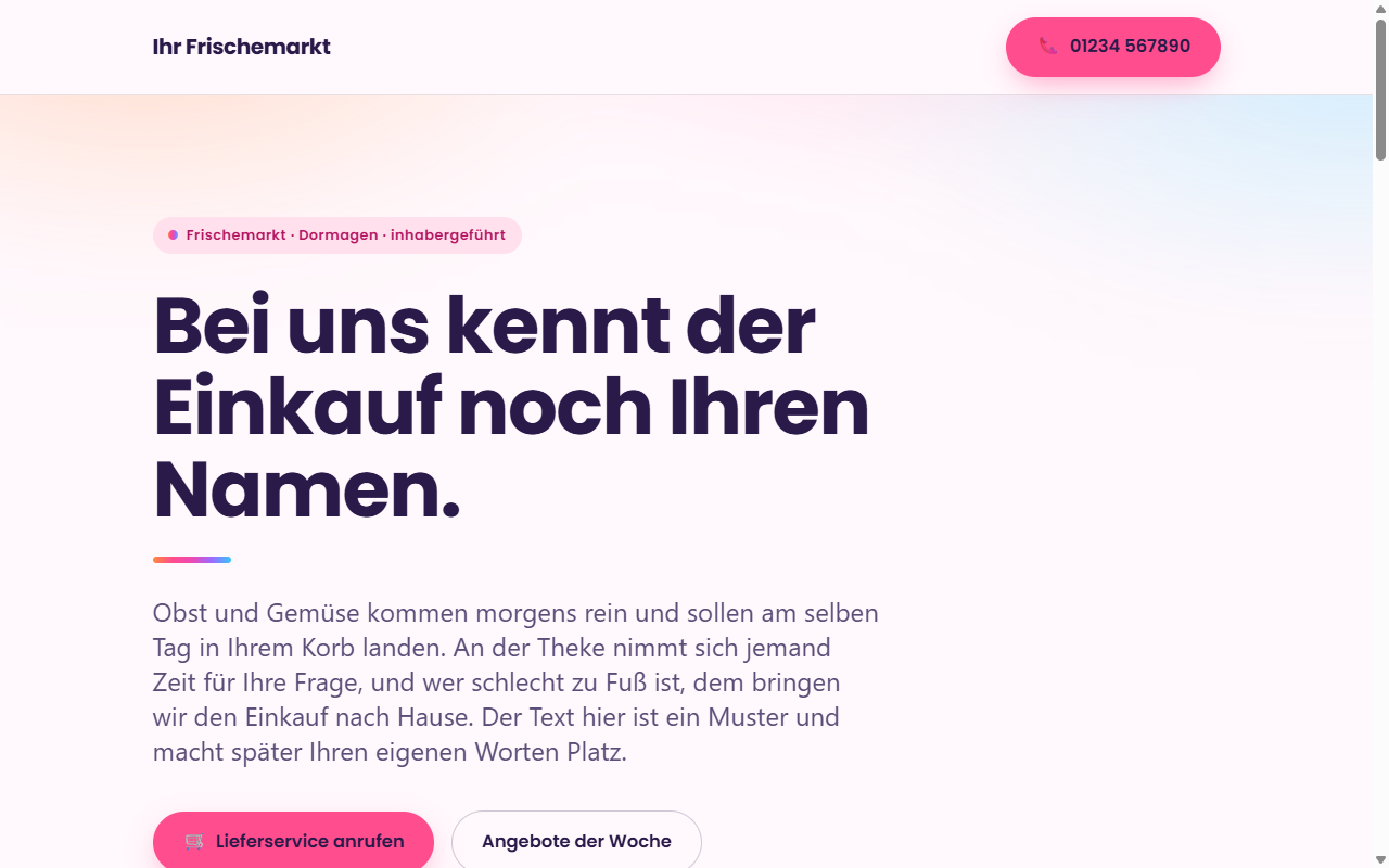 Vorschau der Frischemarkt-Beispielseite
